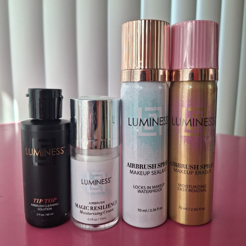 Luminess Airbrush Makeup Set Sealant Eraser Moisturizing Cream Cleaner Bundle